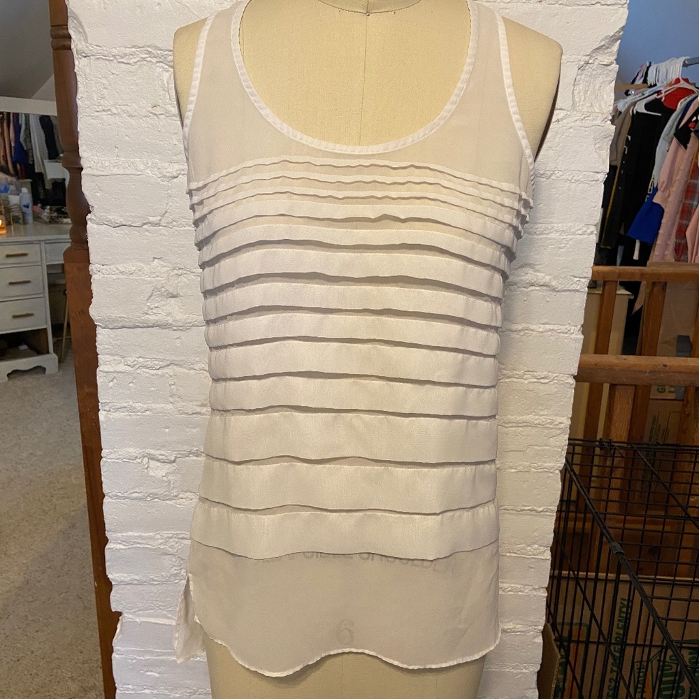 Guess white pleated tank - small